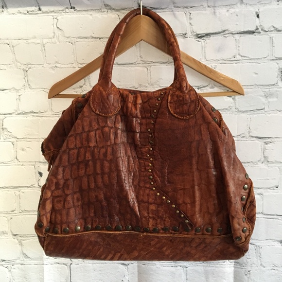 Caterina Lucchi Handbags - Caterina Lucchi Genuine Soft Italian Leather Embellished Tote Bag